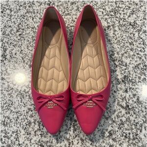 Coach Annabel Hot Pink Leather Ballet Flat